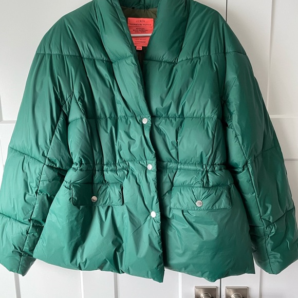 J. Crew Alps Signature Puffer Jacket Spruce Green sz L - Picture 3 of 9